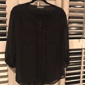 Olivia Moon / Nordstrom black sheer blouse